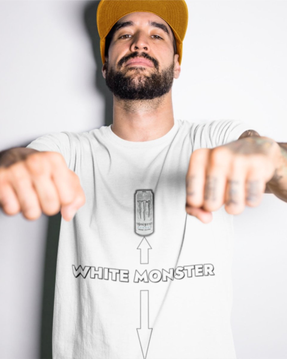 T404 - T-shirt - White Monster - Funny Outfits